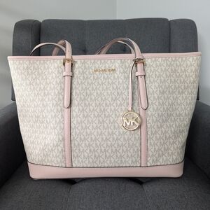 Michael Kors Pink and Cream Signature Tote